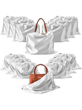 12 Pcs Satin Dust Bags for Purses & Handbags - Drawstring Storage Organizers